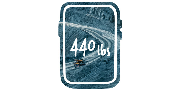 440 lbs of raw materials, including 50 different elements, are required to make one smartphone.* 