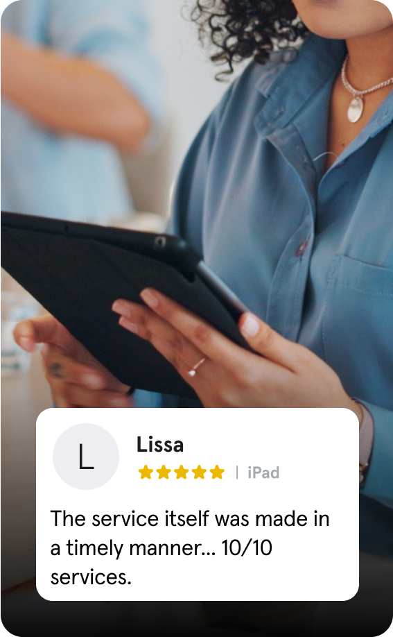 Review by Lissa: The service itself was made in a timely manner... 10/10 services.