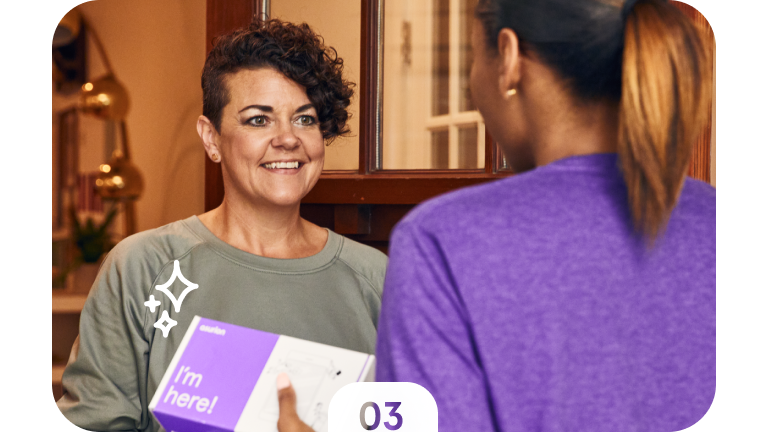 03. She receives it the next morning