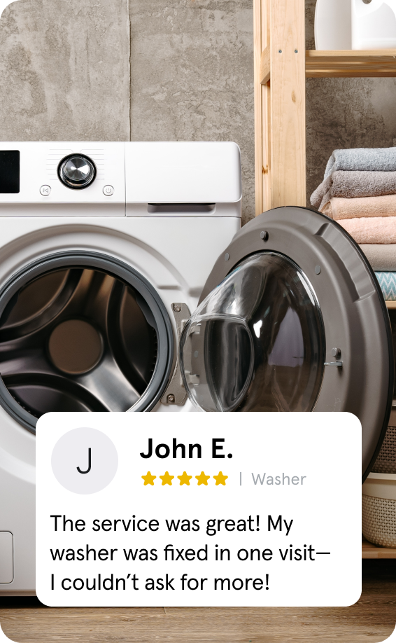 Appliance+ Testimonial by John E. The service was great! My washer was fixed in one visit-- I couldn't ask for more. 